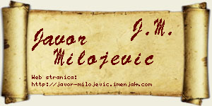 Javor Milojević vizit kartica